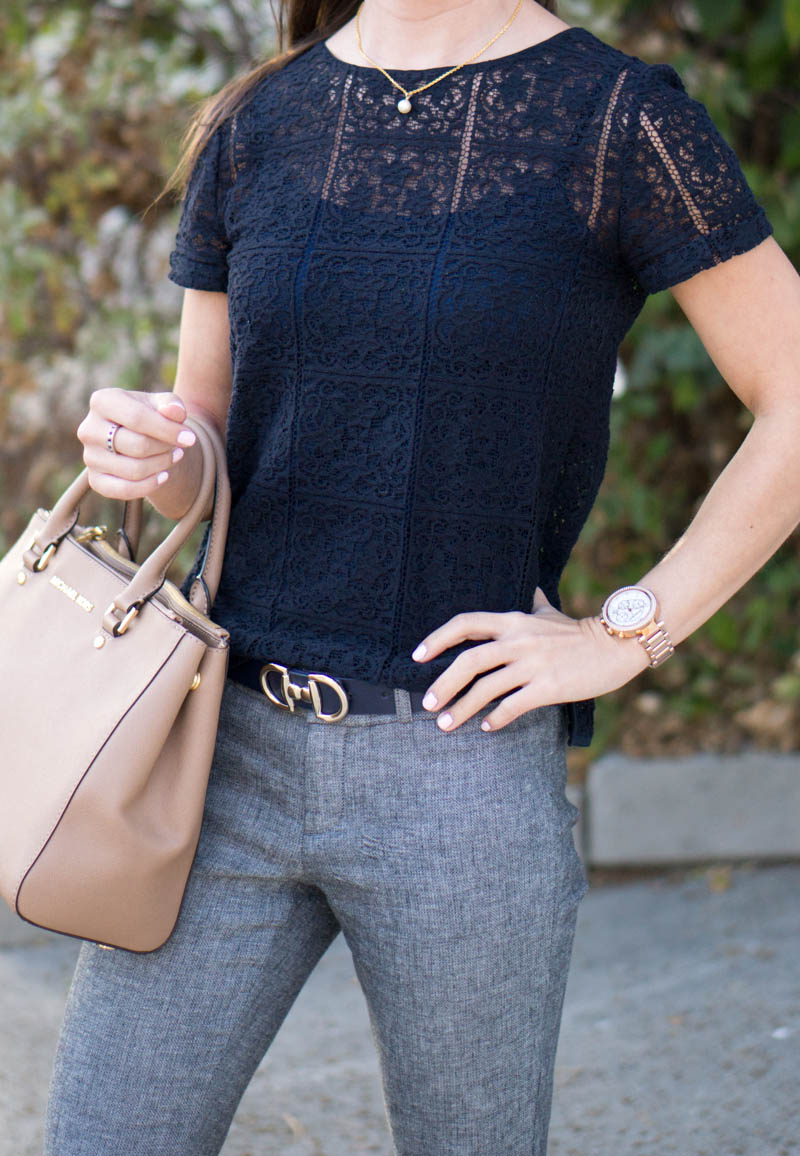How to Wear Navy & Gray Together for Work Outfit