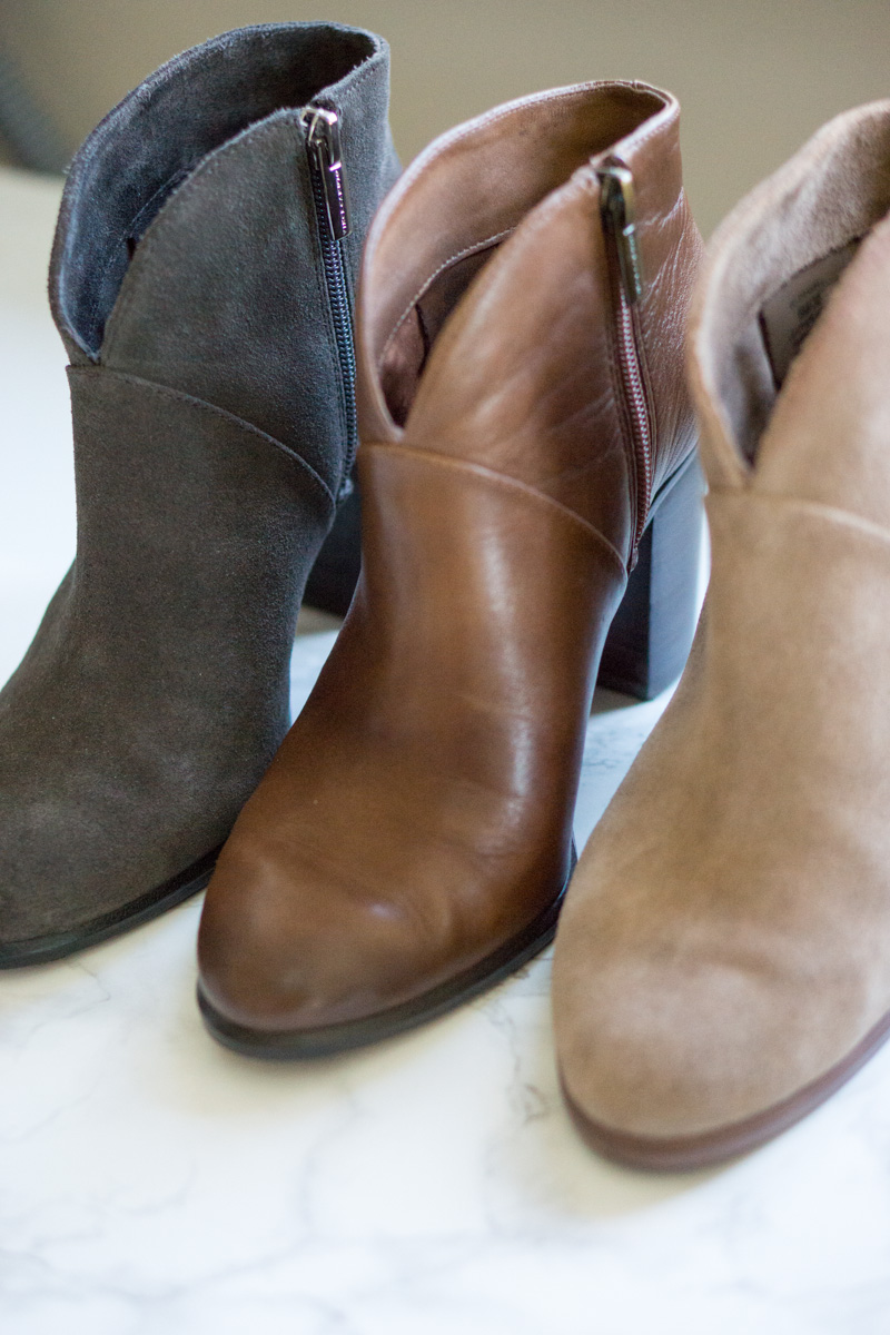 vince camuto leather booties