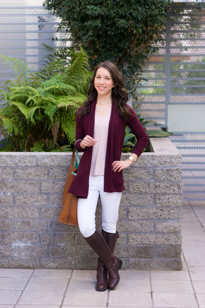 What To Wear With Burgundy Pants - Petite Dressing